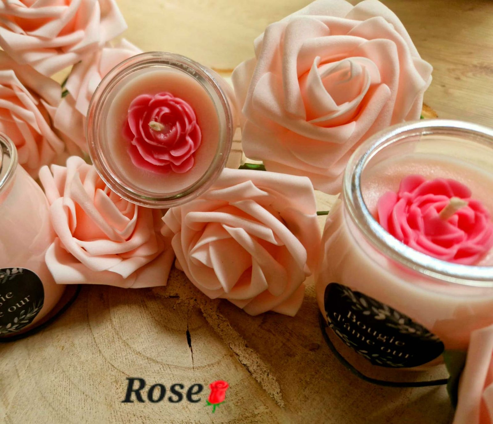 Bougie d'âme our - Bougie Rose